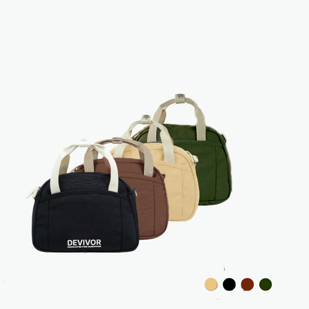 Tas Selempang Wanita Sling Bag Kasual Kanvas Premium Huci