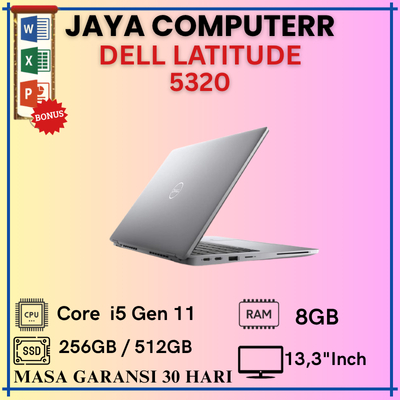 Laptop Dell Latitude 5320 Intel Core i5 Gen 1145G7 Ram 8 GB SSD 256GB/512GB Layar 13,3' Inch Laptop 
