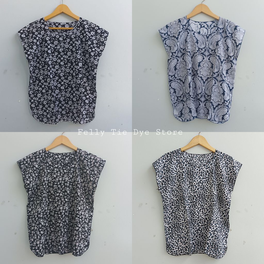 Atasan wanita bahan adem motif bunga//atasa wanita rayon motif gajah kekinian