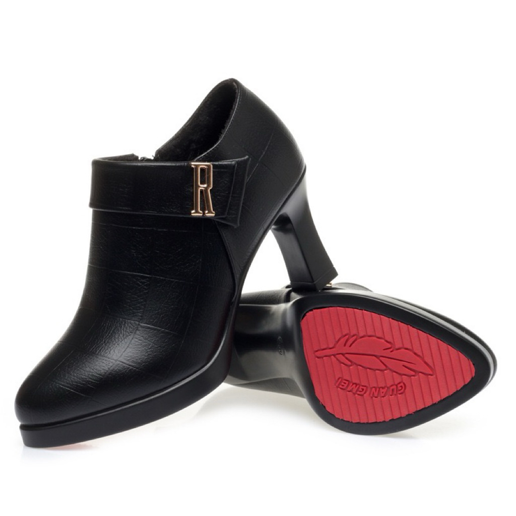 Sepatu Heels impor kulit tinggi 8cm 3165