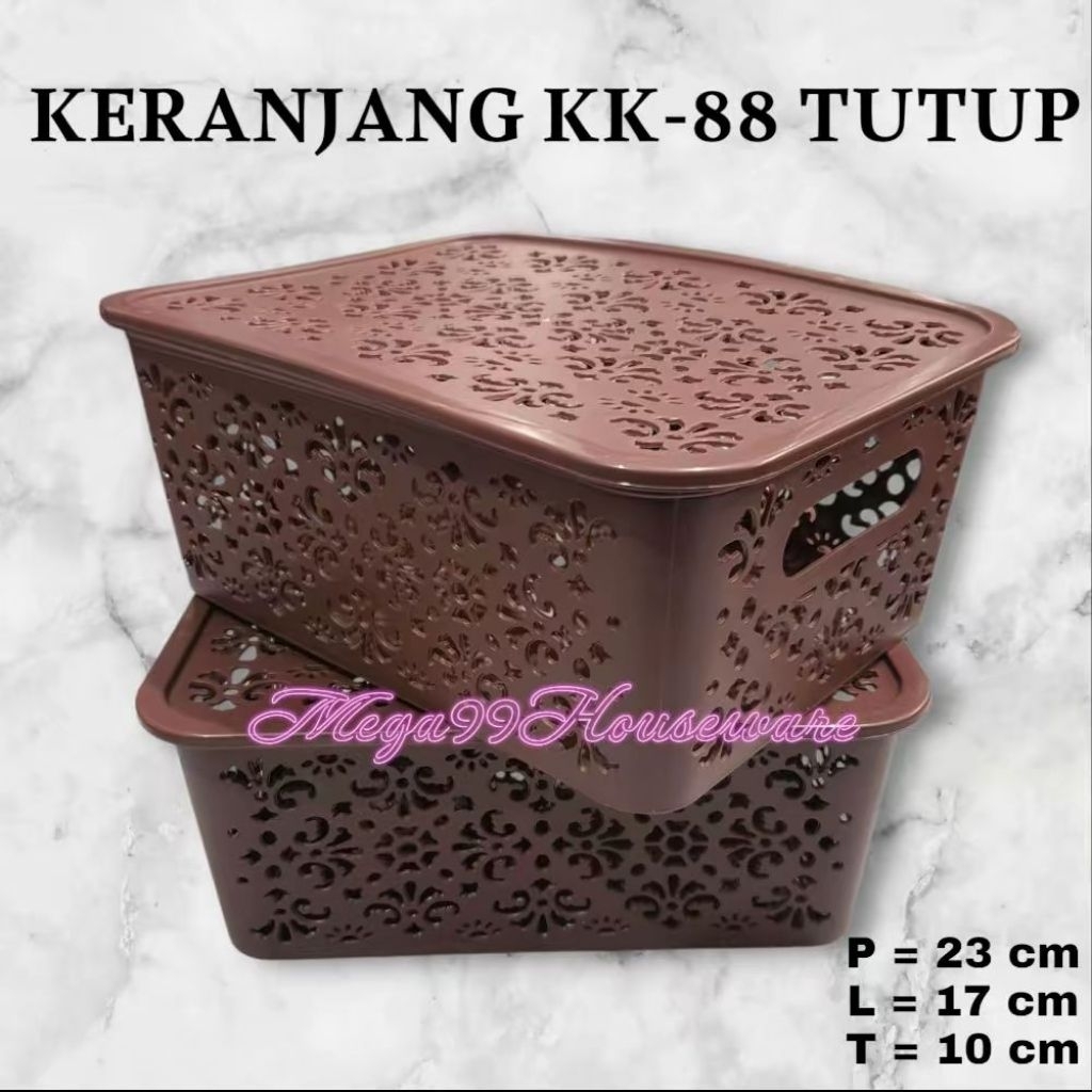 Keranjang Polin Serbaguna KK-88 + Tutup Warna Coklat