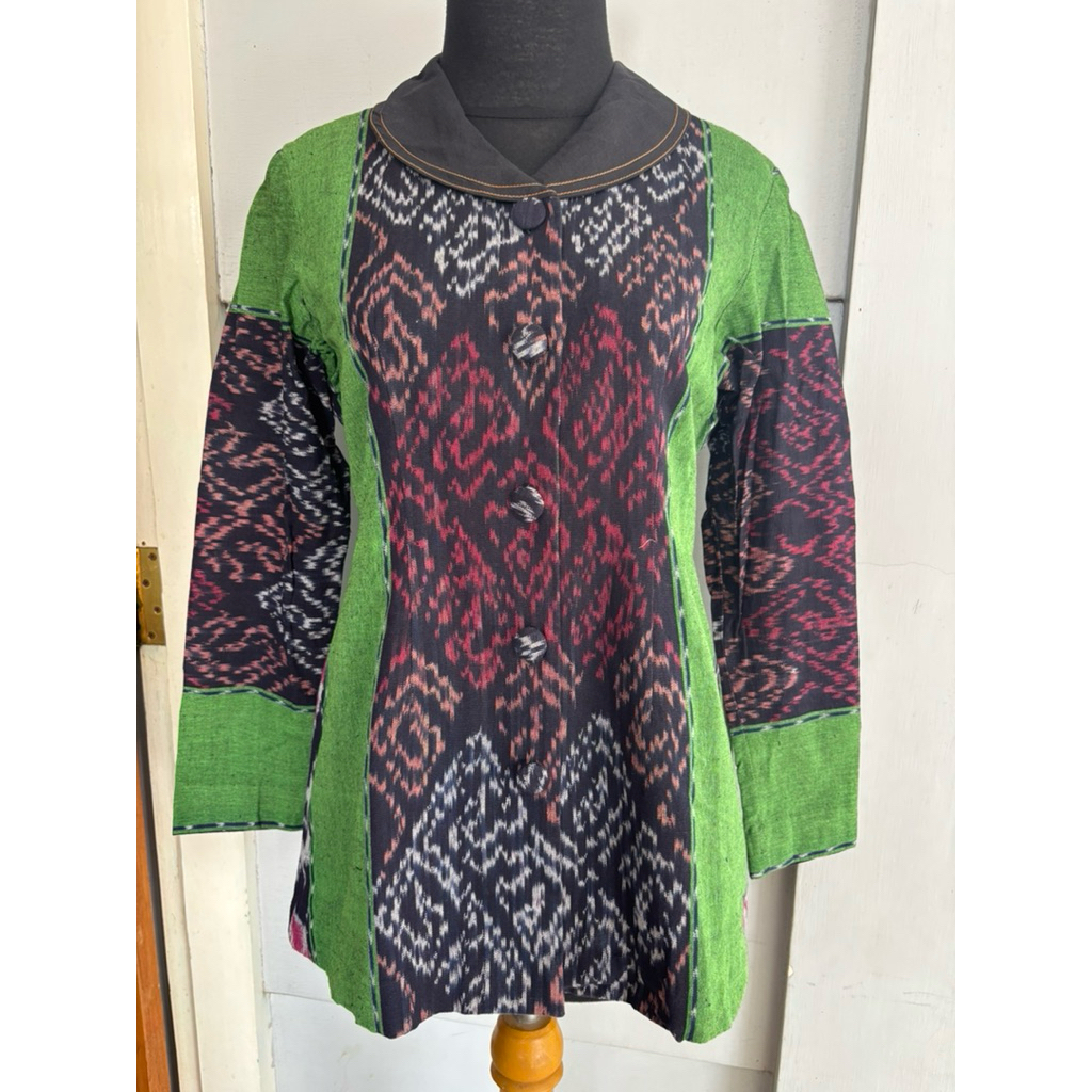 Preloved lurik hijau hitam