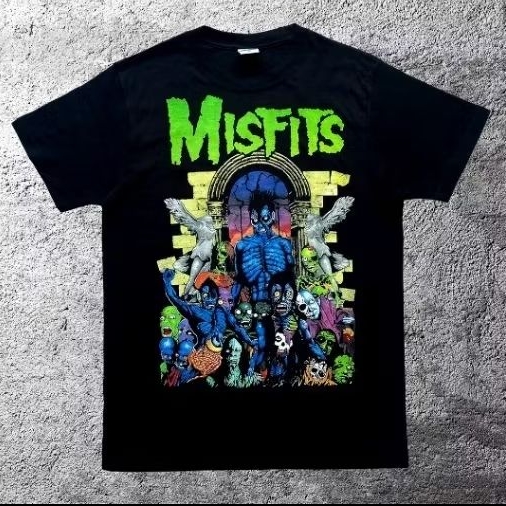 T-shirt Band Misfits - Earth A.D / Kaos band/tag merchons/sablon plastisol/build up premium
