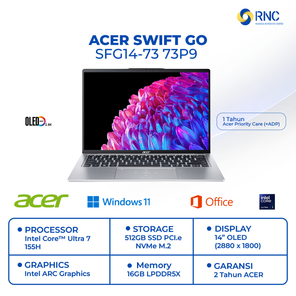 ACER SFG14-73 73P9 CORE ULTRA 7-155H 16GB/512GB WIN