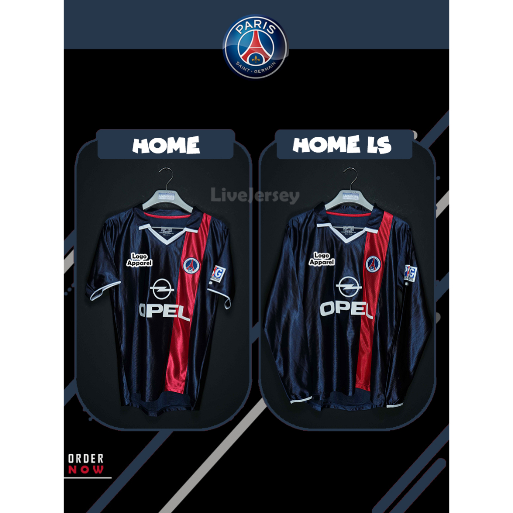 JERSEY PSG HOME VINTAGE 01-02 LENGAN PANJANG dan LENGAN PENDEK