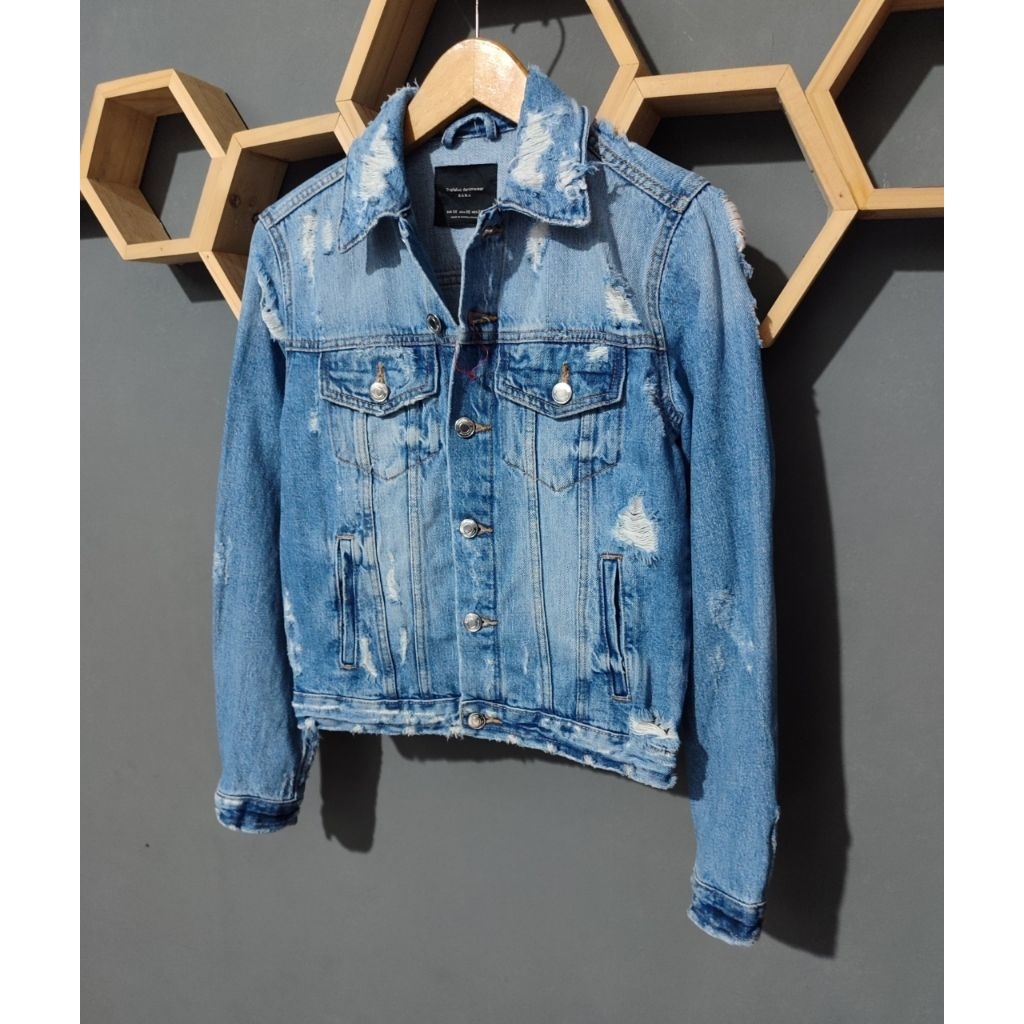 JACKET JEANS ZARA MAN RIPED