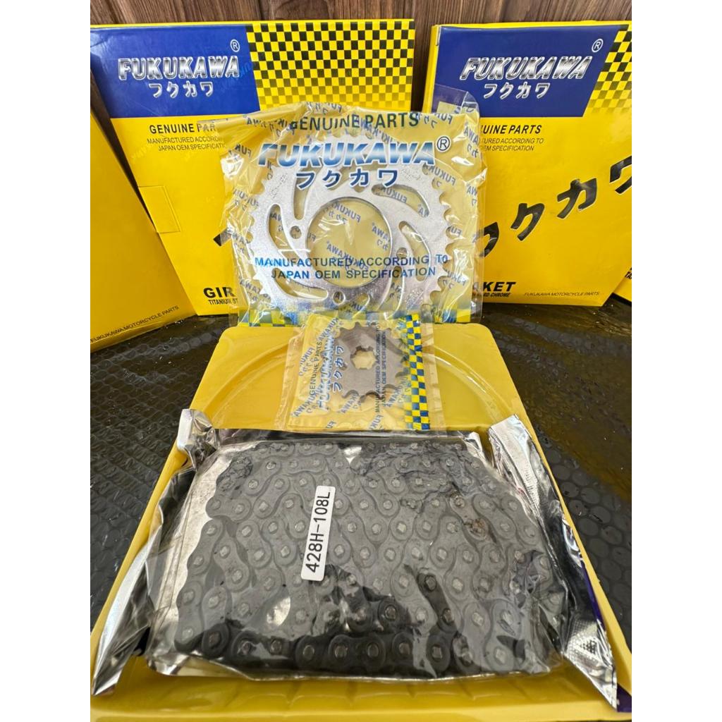 GIRSET / GEAR SET VEGA ZR STANDAR UKURAN 428H-108L-40T-15T FUKUKAWA
