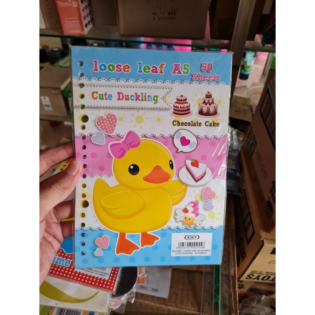 loose leaf kiky karakter mama duck cute duckling 50 lembar isi binder