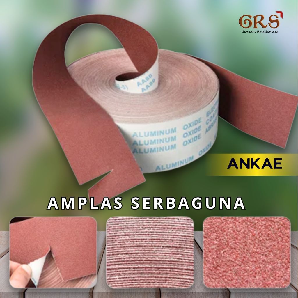 Amplas Roll Meteran Grit 60 Grit 80 Grit 100 Grit 120 Grit 150 Grit 180 Grit 240 Grit 320 Grit 400