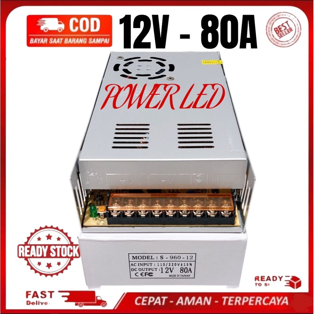 Power Supply 12V 80A HIGH Power Supply 12Volt 80 Amper Murni 80a 80 a