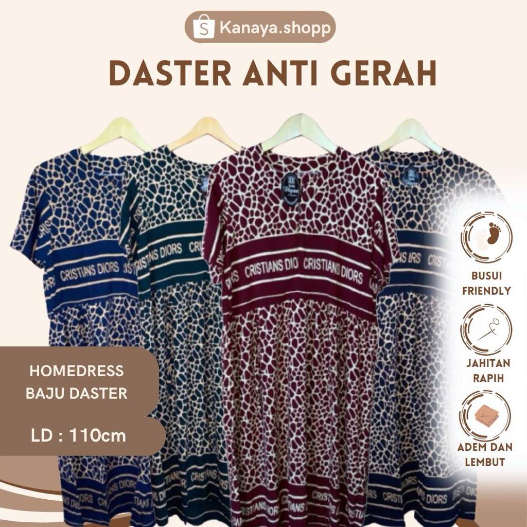 Homedress Baju Daster Motif Macan Leopard Ld 110-120cm Wanita Kekinian Busui Frendly Rayon Premium