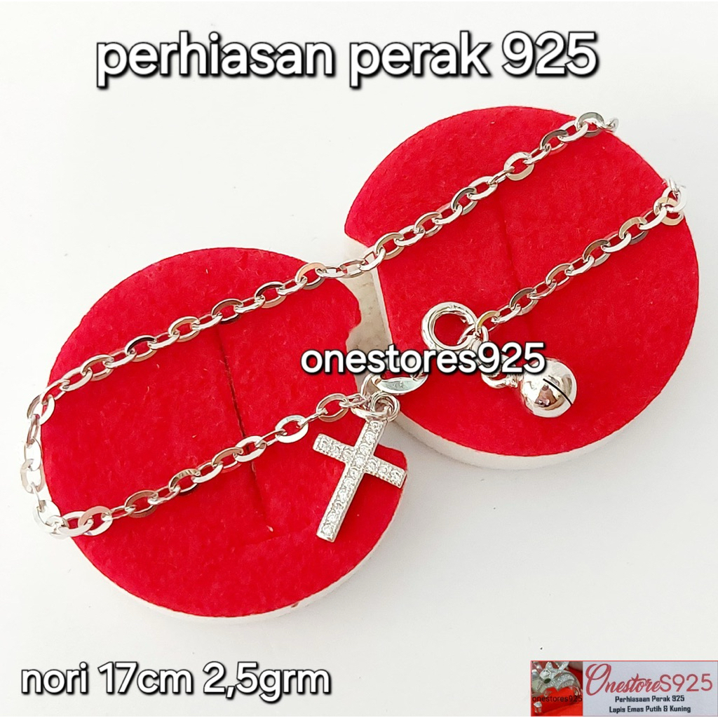 GELANG SALIB PERAK 925 LAPIS EMAS