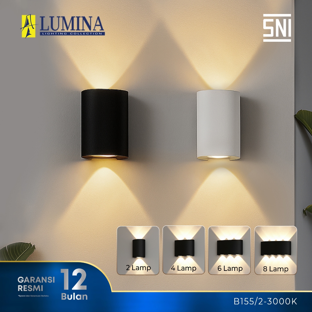 Lumina - Lampu Hias Dinding LED Minimalis Modern Sorot 2 Arah 2W 4W 6W 8W Tahan Air Outdoor & Indoor