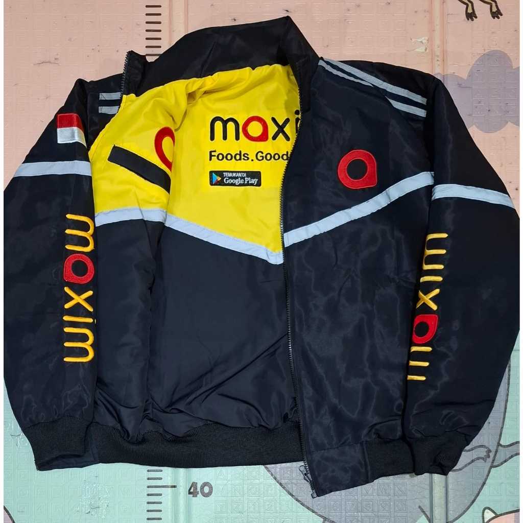 JAKET BOLAK BALIK MAXIM FULL KUNING VS MAXIM HITAM GAK GAMPANG KOTOR BAHAN ANTI AIR