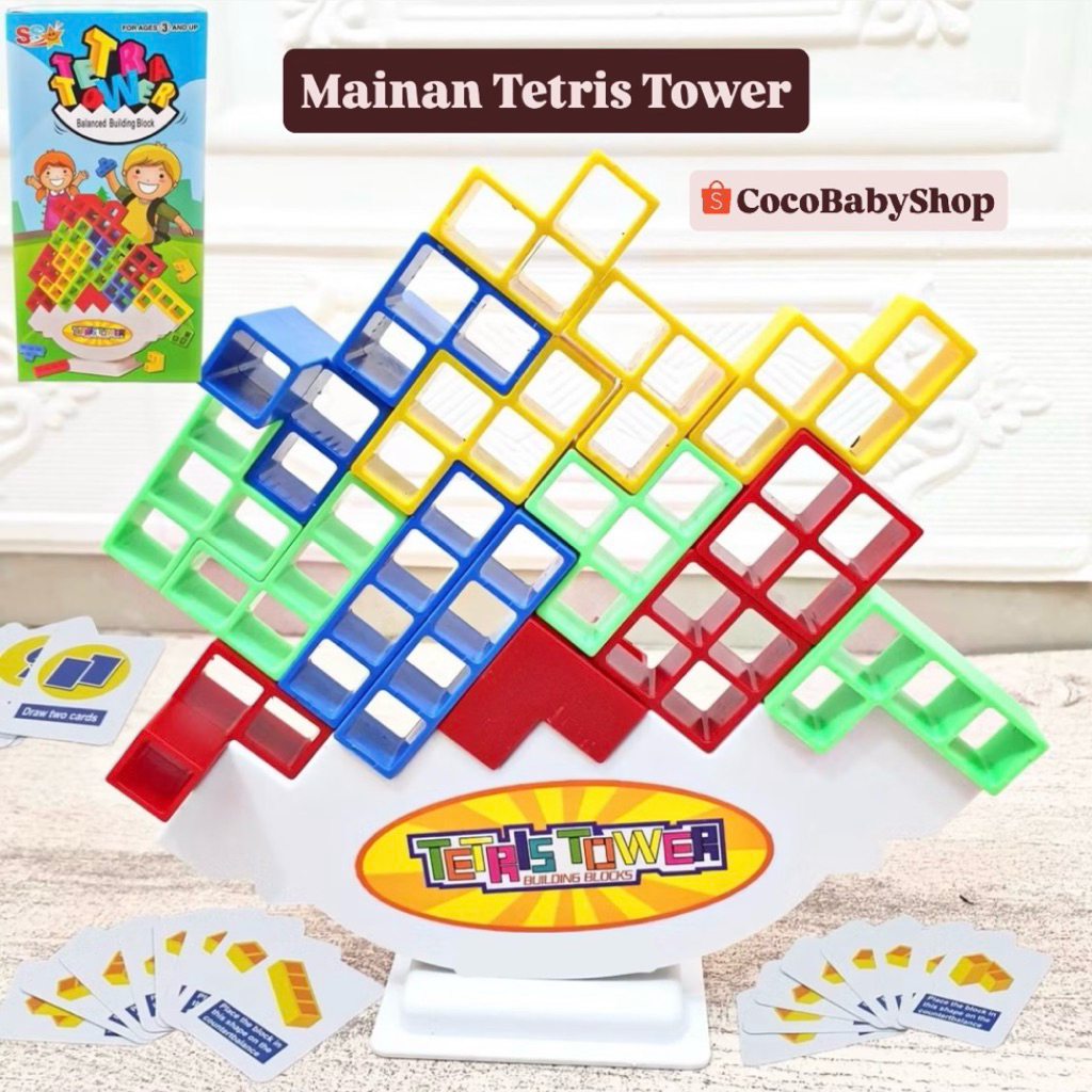 Mainan Tetra Tower - Tertis Balancing - Mainan Keseimbangan - Tetra Tower Block