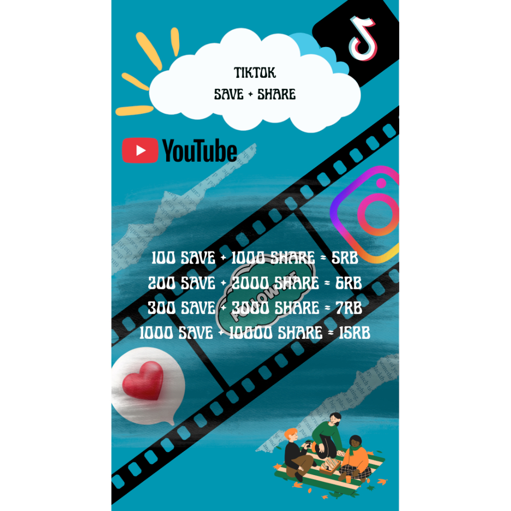 Jasa Promosi video sosial media(tiktok/YouTube/Instagram)-Save & Share Aman Cepat