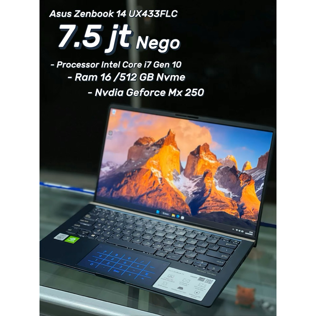 Asus zenbook 14 Core i7 Gen 10 Ram 16/512 GB