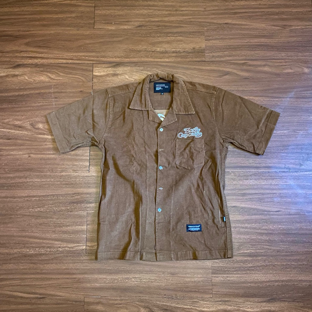Hornycupcakes ButtonDown Brown Corduroy Shirt Second Preloved