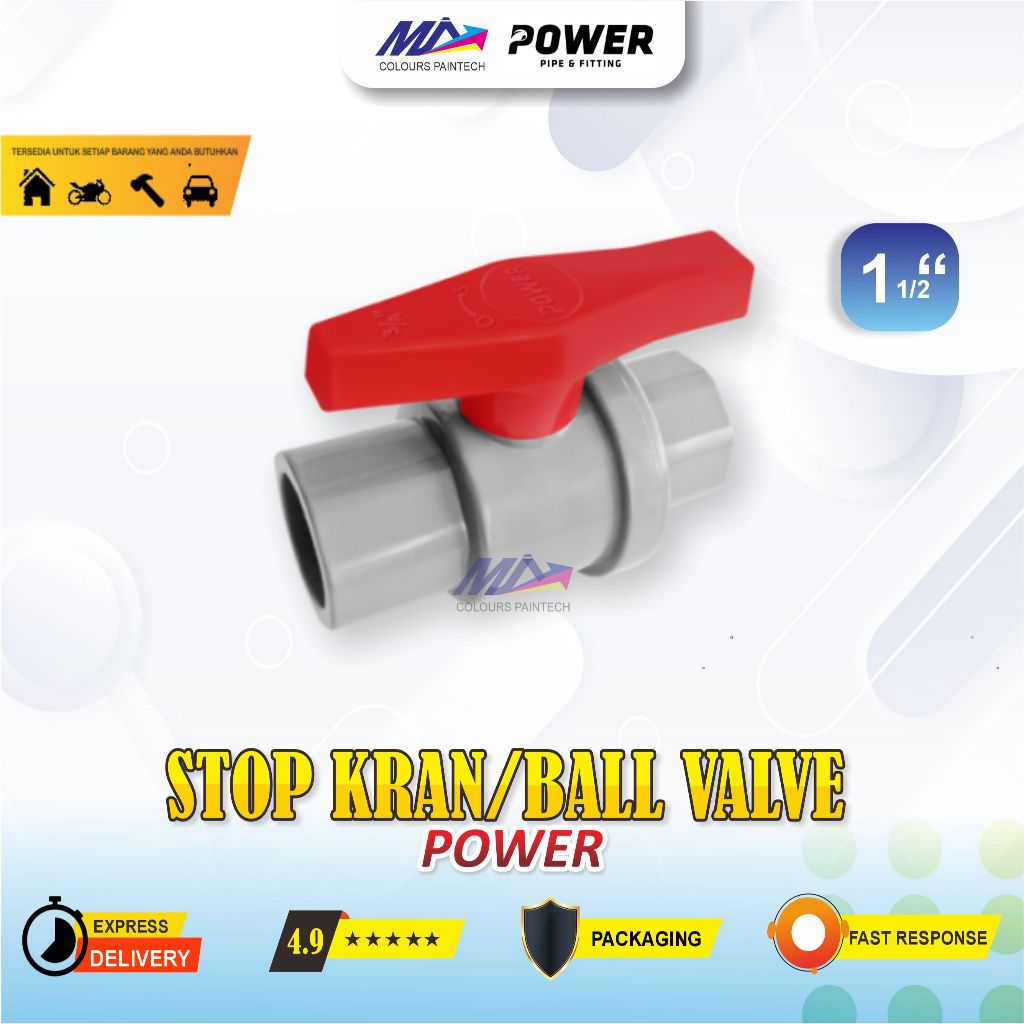 ball valve pvc 1 1/2“ power