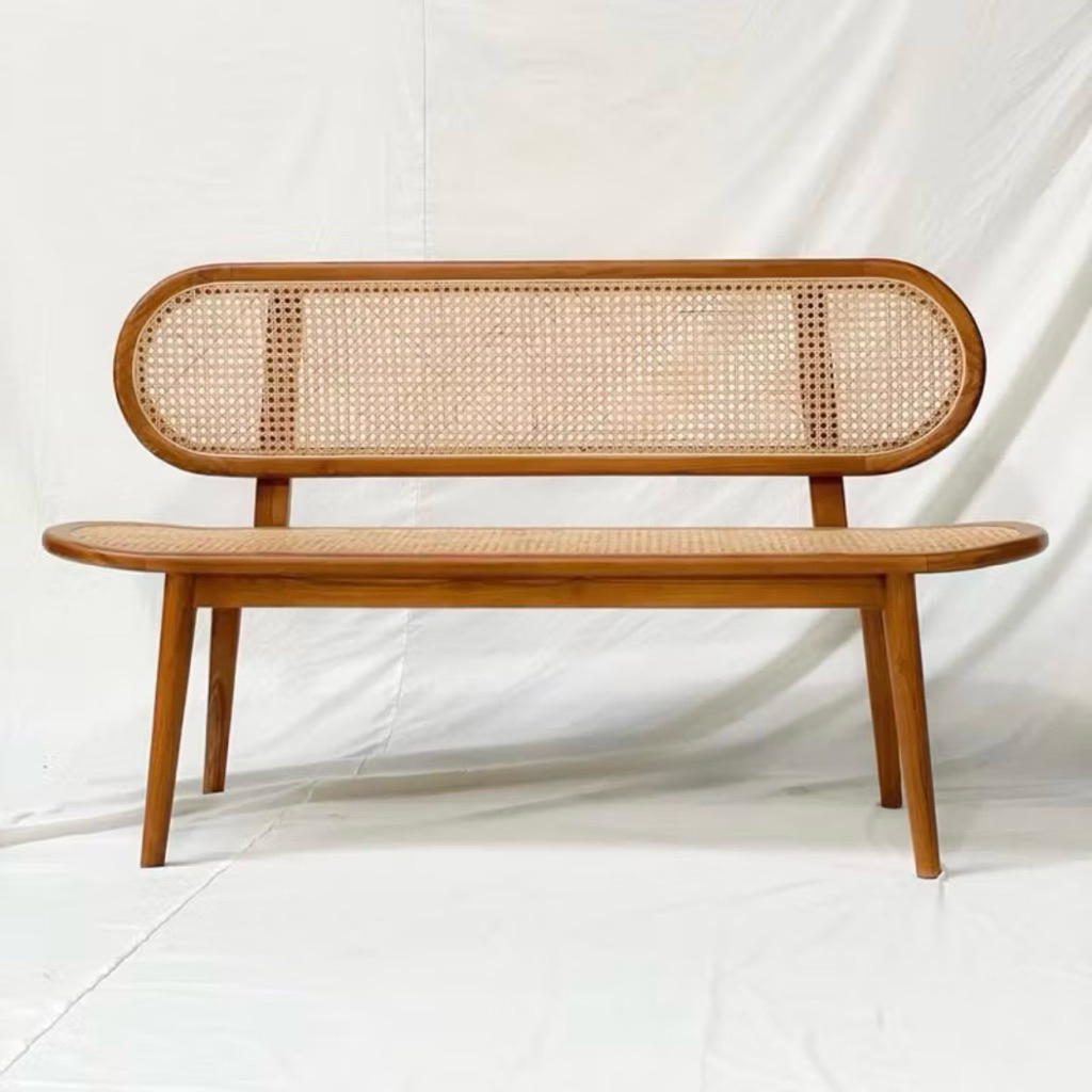 Bangku Rotan Kayu Jati Bangku Rotan Minimalis Bangku Rotan