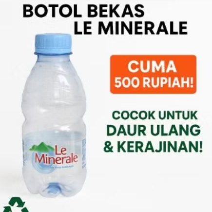 Botol Plastik Bekas Le Minerale 330ml – Bahan Daur Ulang / Kerajinan Murah