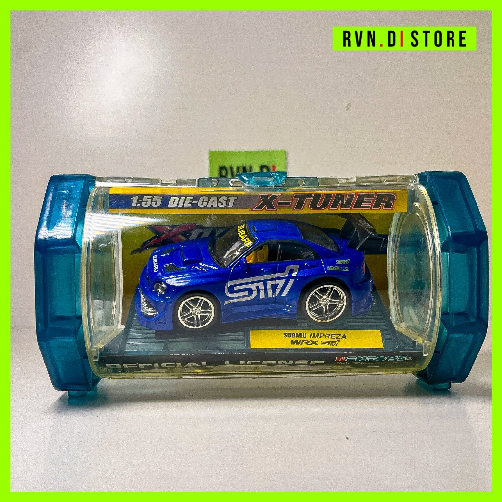 Subaru Impreza WRX Tooned Modified Blue Diecast By Kentoys X-Tuner 1/55