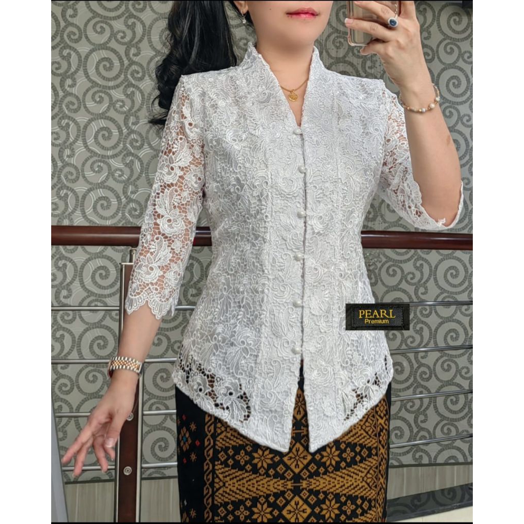 Blus Kebaya Brokat Hoki Premium