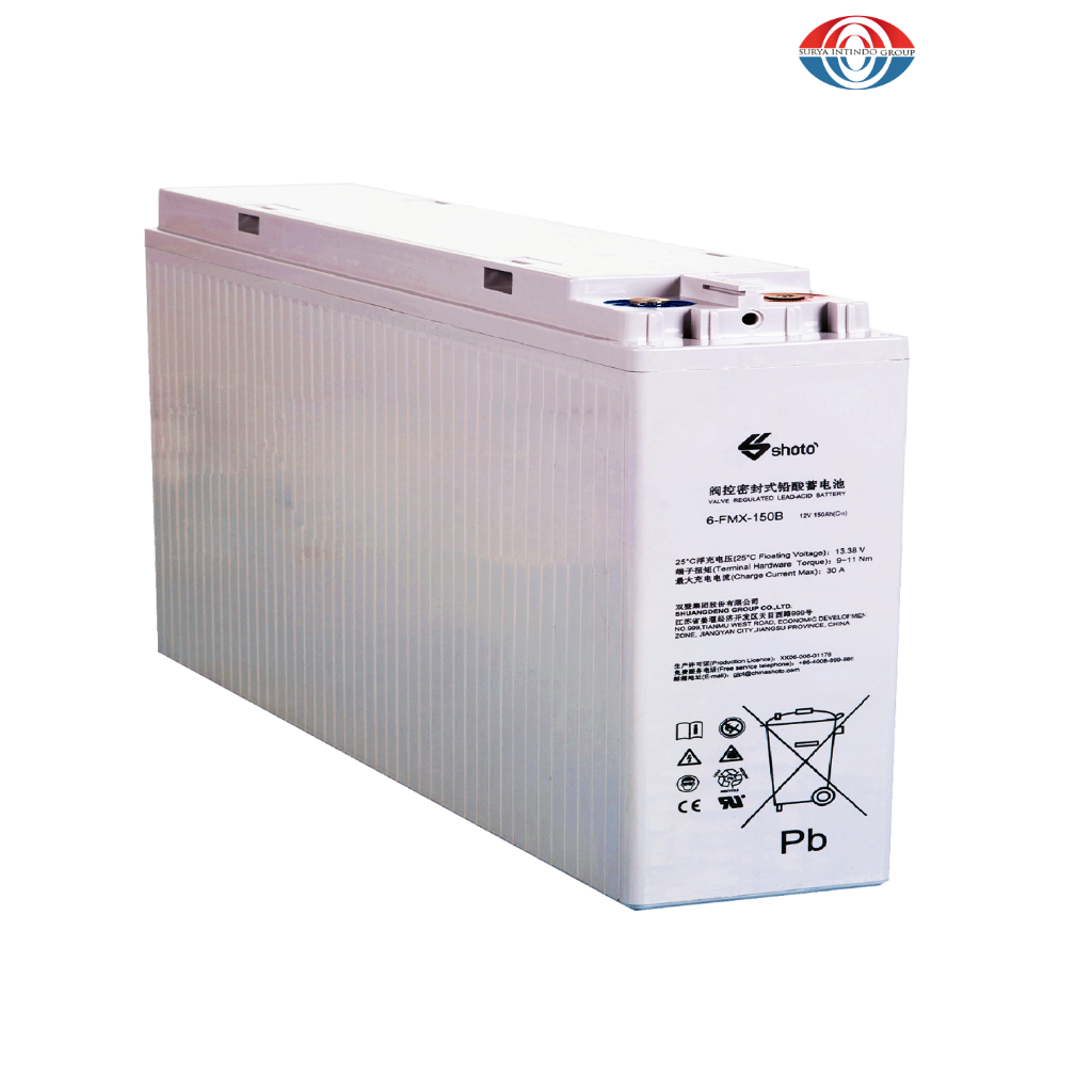 Baterai Shoto 150Ah 12V 6FMX-150B VRLA untuk Telekomunikasi / Penyimpanan Energi / UPS
