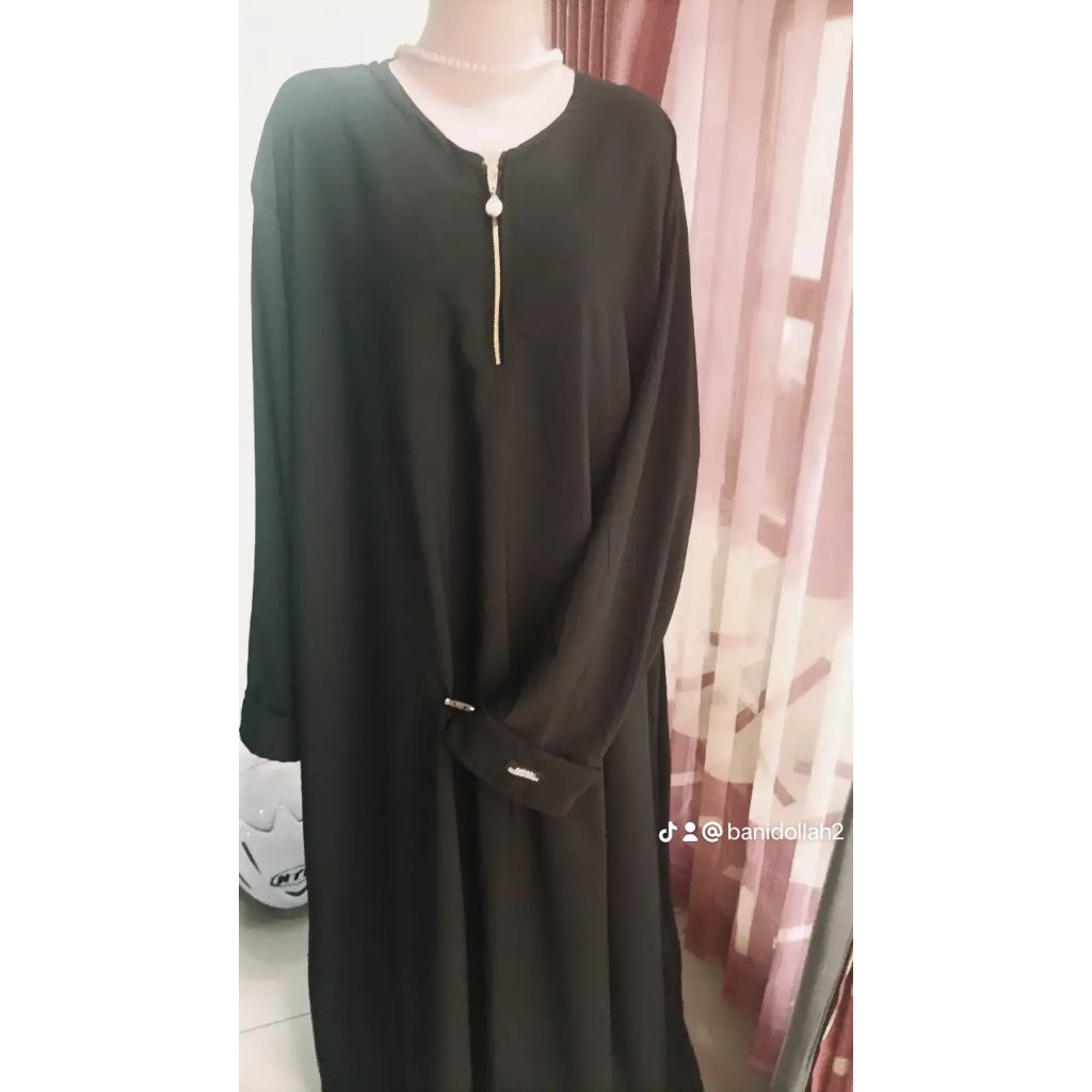 Abaya Habibah polos wolfis premium