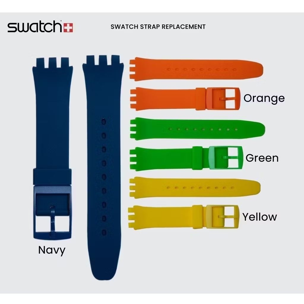 Strap Tali Jam Tangan Swatch 17mm 19mm Strap Swatch RUBBER SILIKON