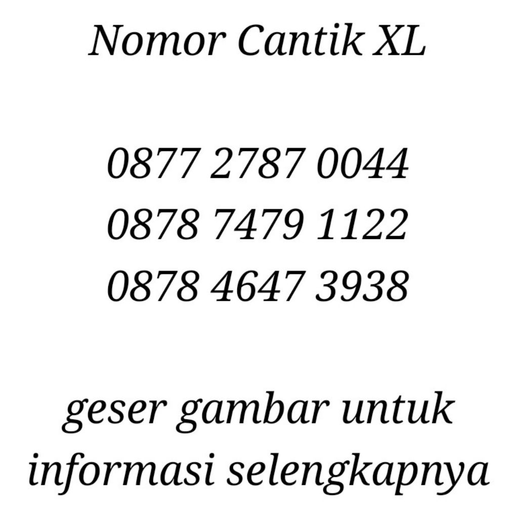Nomor Cantik XL 12 Digit 5G Kartu Perdana Hoki Angka Nomer Cakep . BUKAN 10 DIGIT