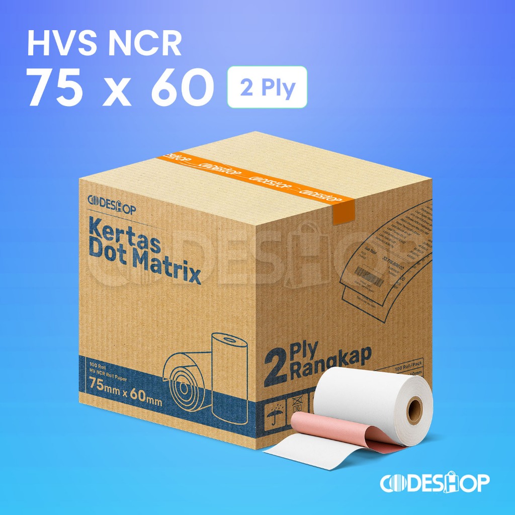 ( 1 DUS ) Kertas NCR 2PLY 75 x 60 Struk Kasir 75x60 2 PLY
