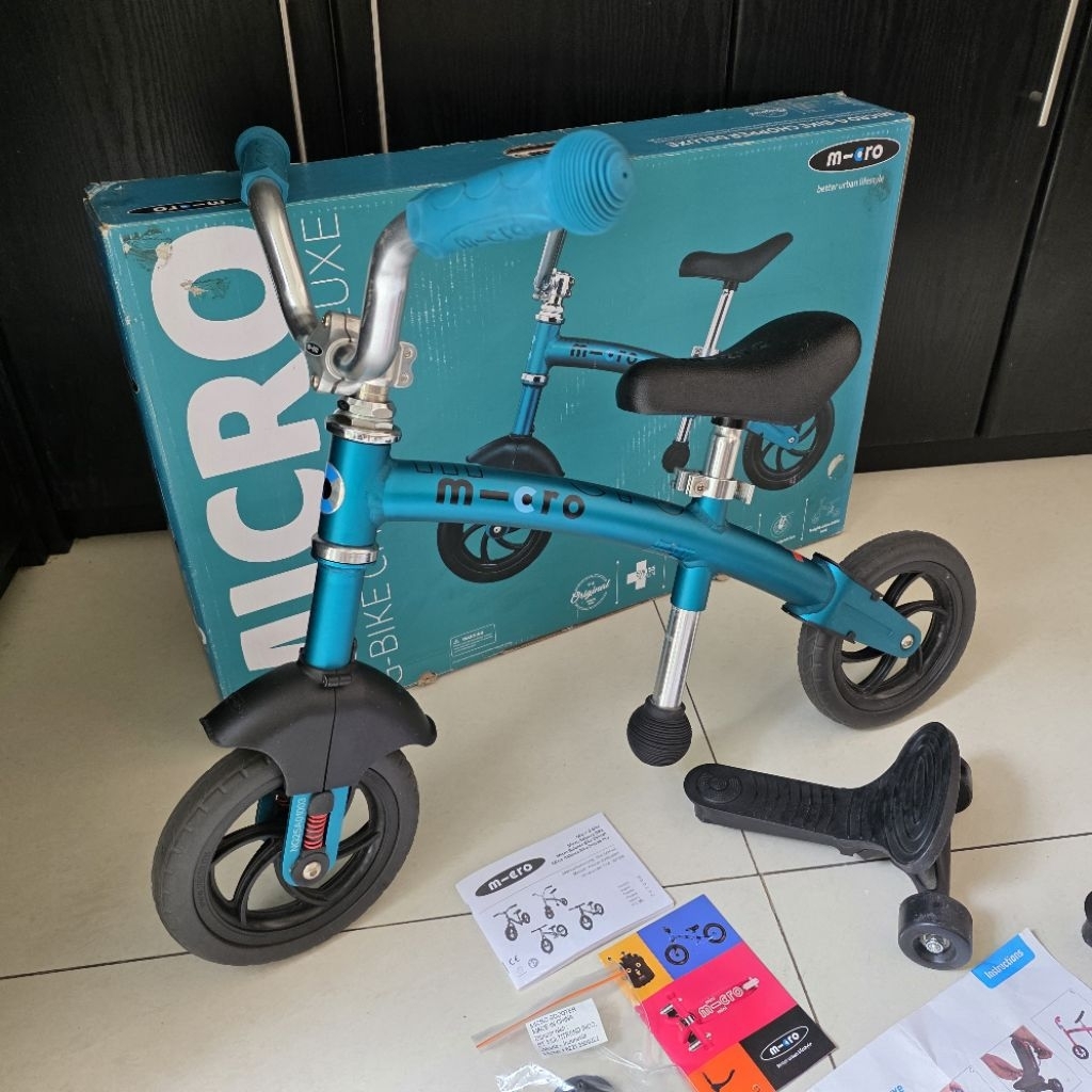 MICRO G-BIKE CHOPPER DELUXE PRELOVED LENGKAP FULL SET DENGAN DUS ORIGINAL Sepeda Roda Tiga paling ke