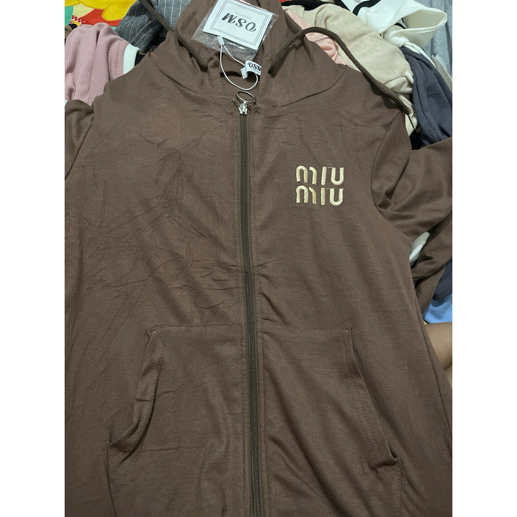 hoodie miu miu coklat bkk