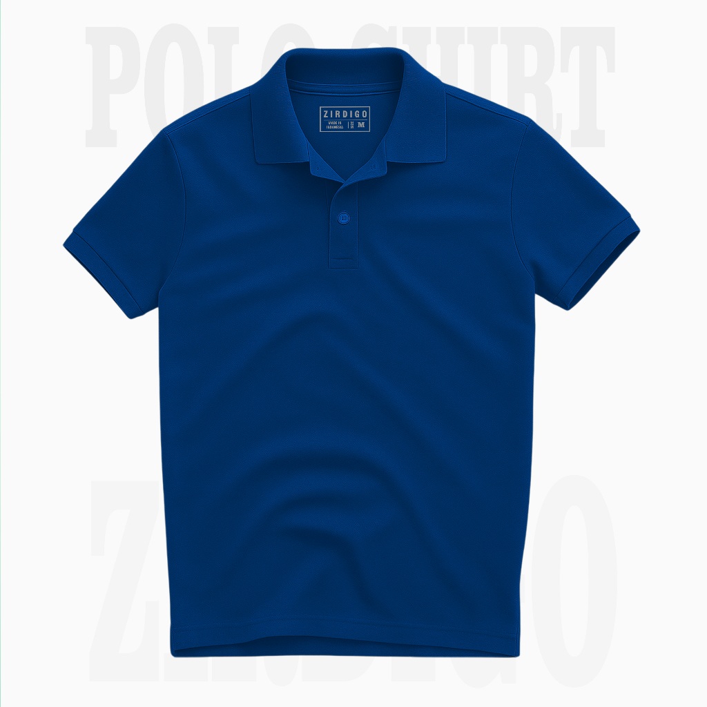 Zirdigo - Baju Polo Shirt Polos Polo Kerah Casual Biru Lengan Pendek Pria & Wanita