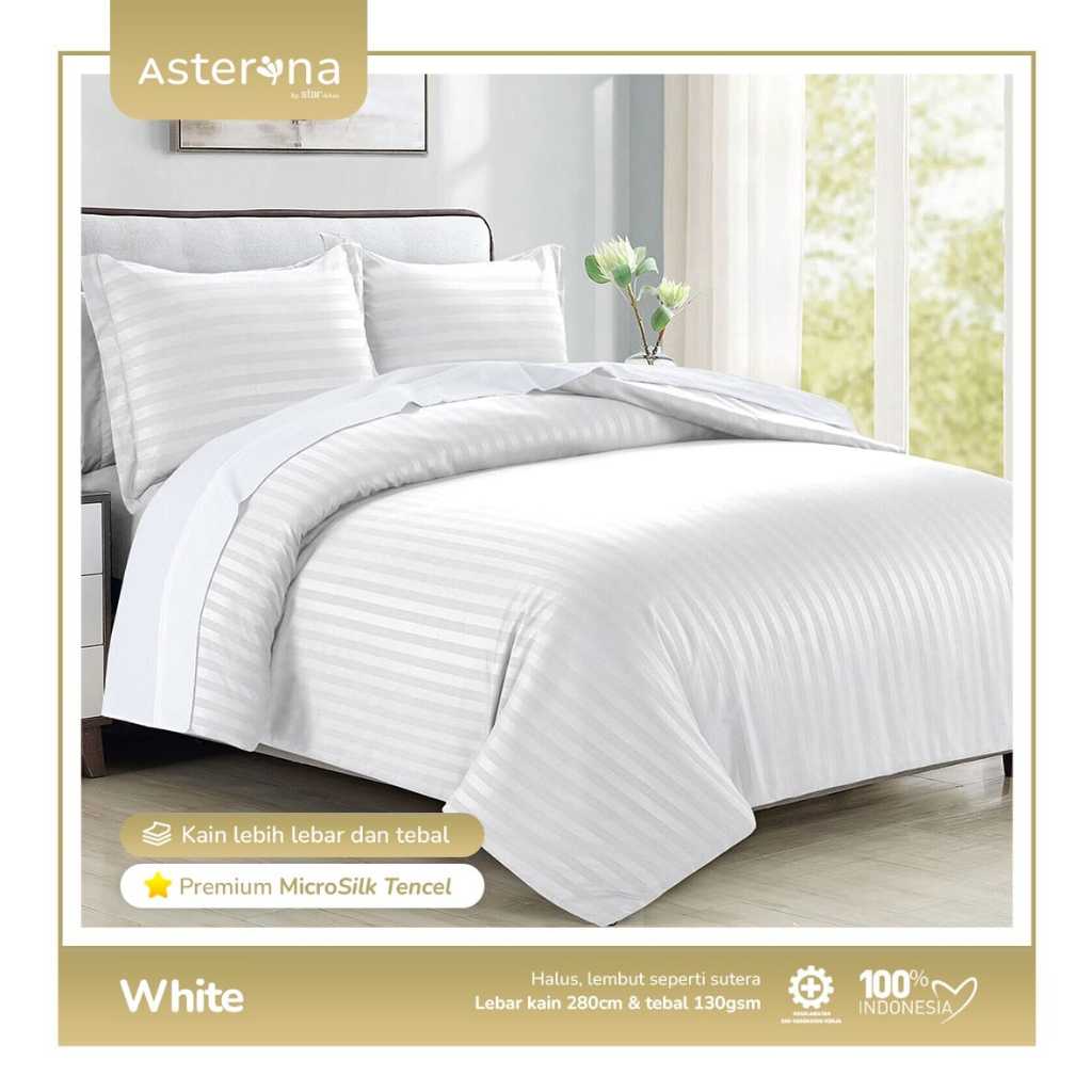 SPREI SET BAHAN MICROTENCEL WARNA PUTIH