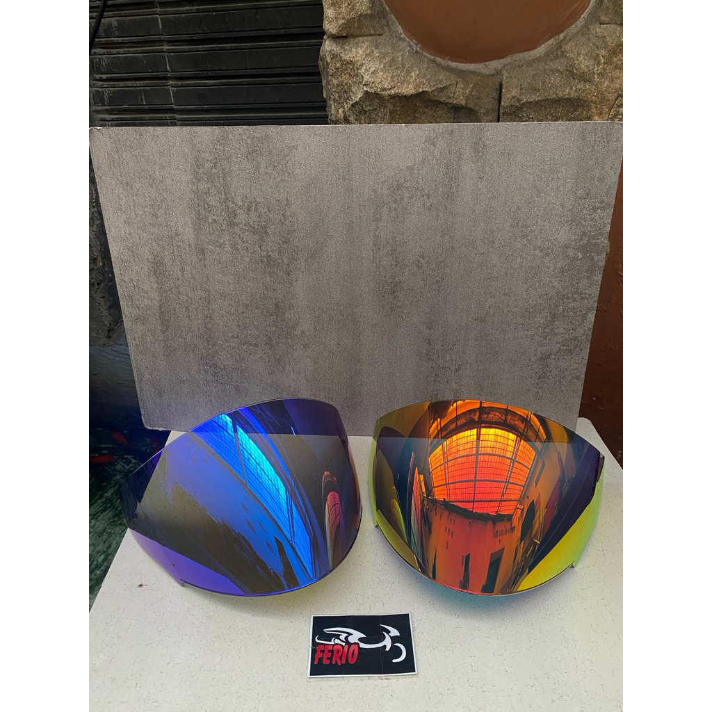 Visor KACA HELM KYT KYOTO Biru Revo / Kaca IRIDIUM Merah, Clear Putih