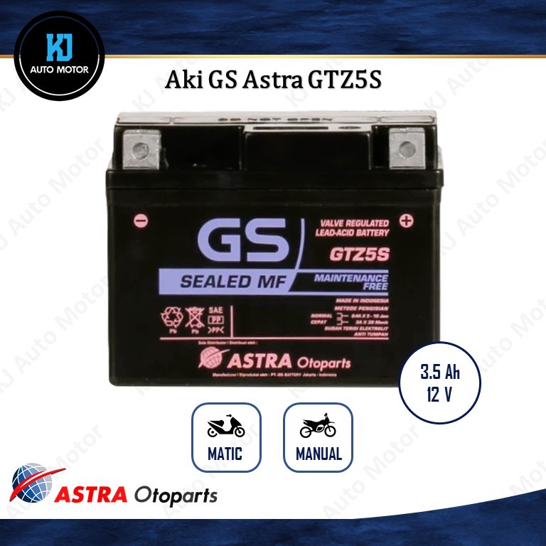 Aki Motor GS Astra MF GTZ5S Accu Kering - Beat, Vario, Scoopy, Mio, dll