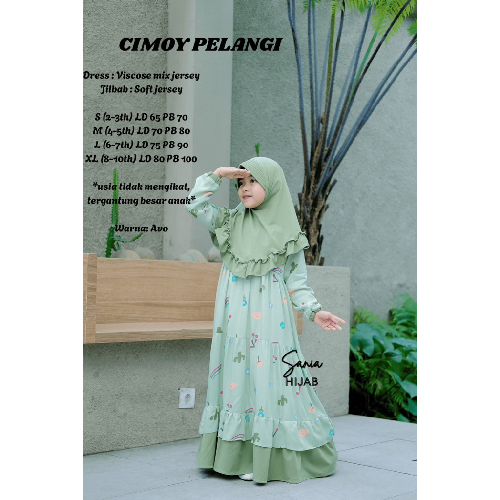 CIMOY PELANGI GAMIS SET HIJAB ANAK