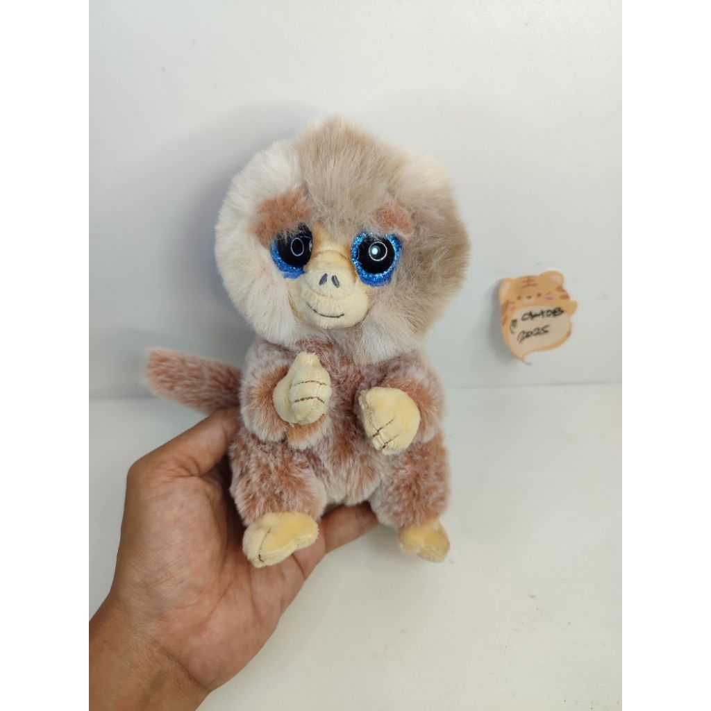 boneka ty monyet monkey stubby mabel original mata belo