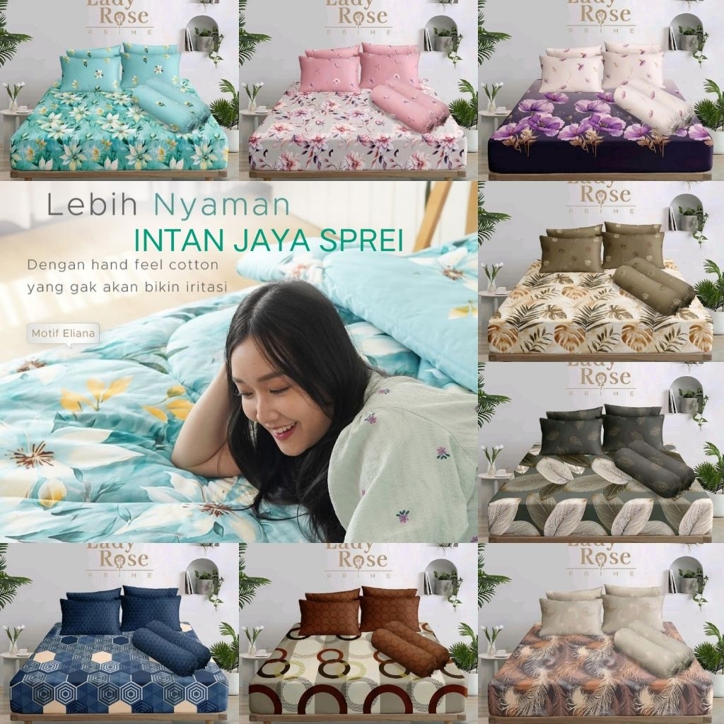 SPREI NO1 LADY ROSE PRIME KING 180X200 TINGGI 30CM 6 KAKI SEPRAI