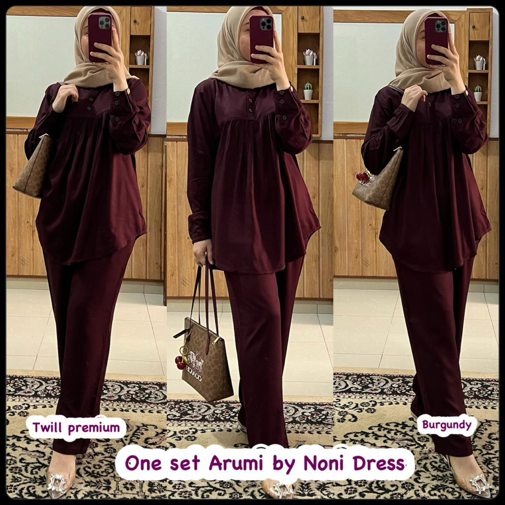 Daster Arab NONI ARUMI One Set Piyama Twill Premium By Noni Dress