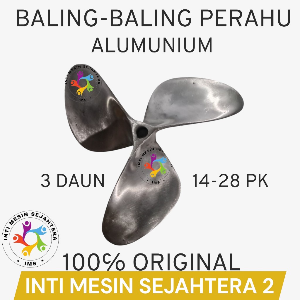 Baling Baling Alumunium 14-28PK kipas kapal perahu nelayan 3 daun propeller
