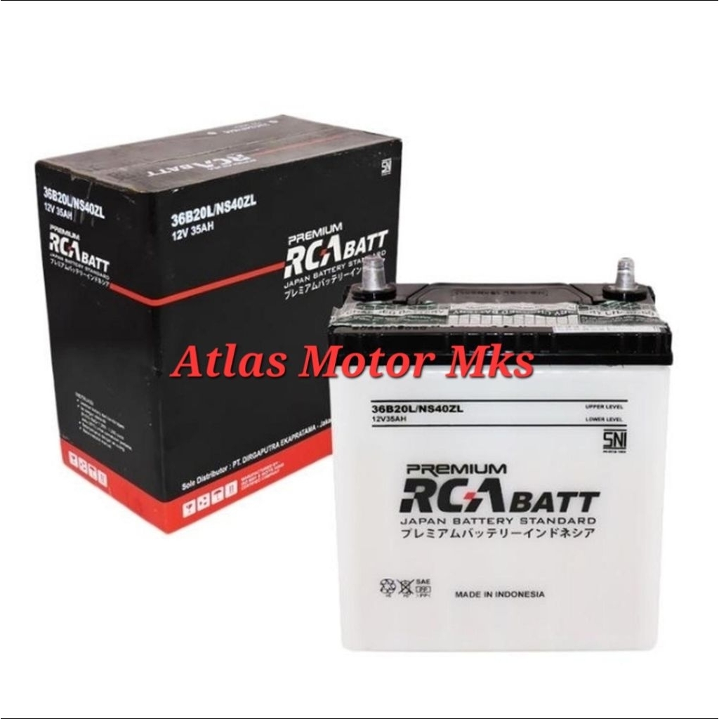 [1PC][36B20L/NS40ZL] ACCU AKI RCA PREMIUM NS40ZL 12V-35Ah MOBIL MOBILIO / BRIO / JAZZ / AGYA / AYLA 