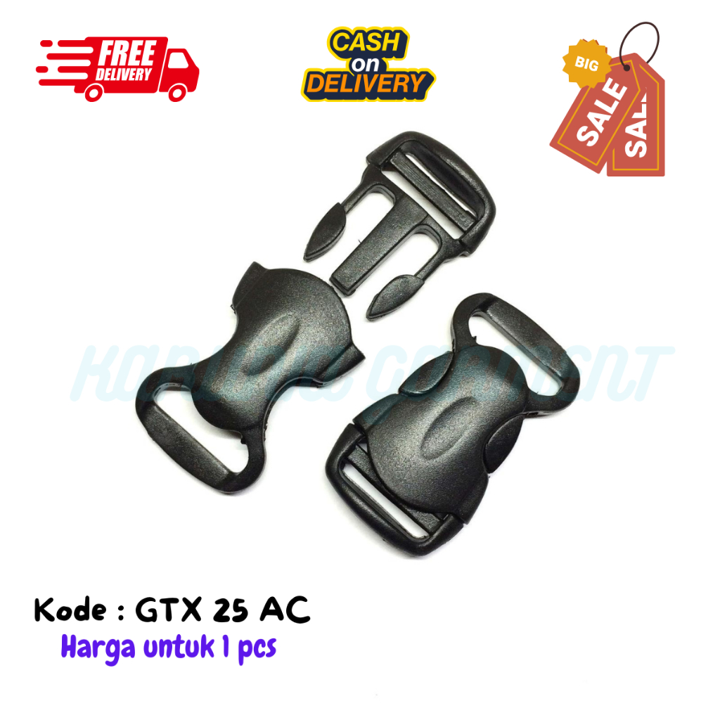 GESPER KLIK BUCKLE 2.5 CM KUNCI SODOK TAS BAHAN PLASTI ASETAL ECER SATUAN