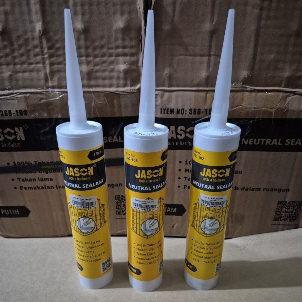 SILEN LEM KACA SILIKON TABUNG NEUTRAL SILENT JASON BENING HITAM PUTIH