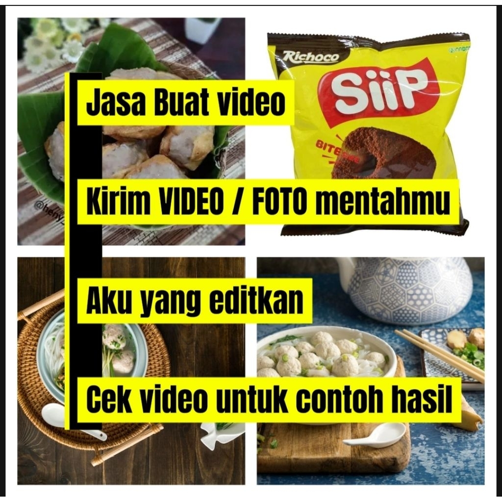 EDIT VIDEO PRODUK – DARI FOTO / VIDEO CEK VIDEO UNTUK CONTOH HASIL