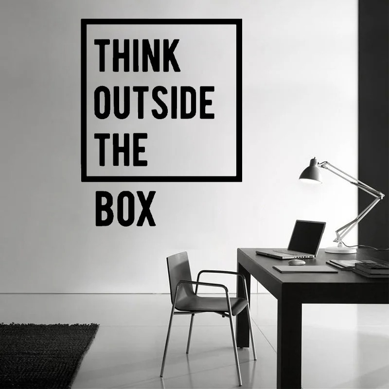 Berpikir di Luar Kotak, Kutipan Inspirasional dan Motivasi, Stiker Dinding Kantor, Seni Dekorasi Int