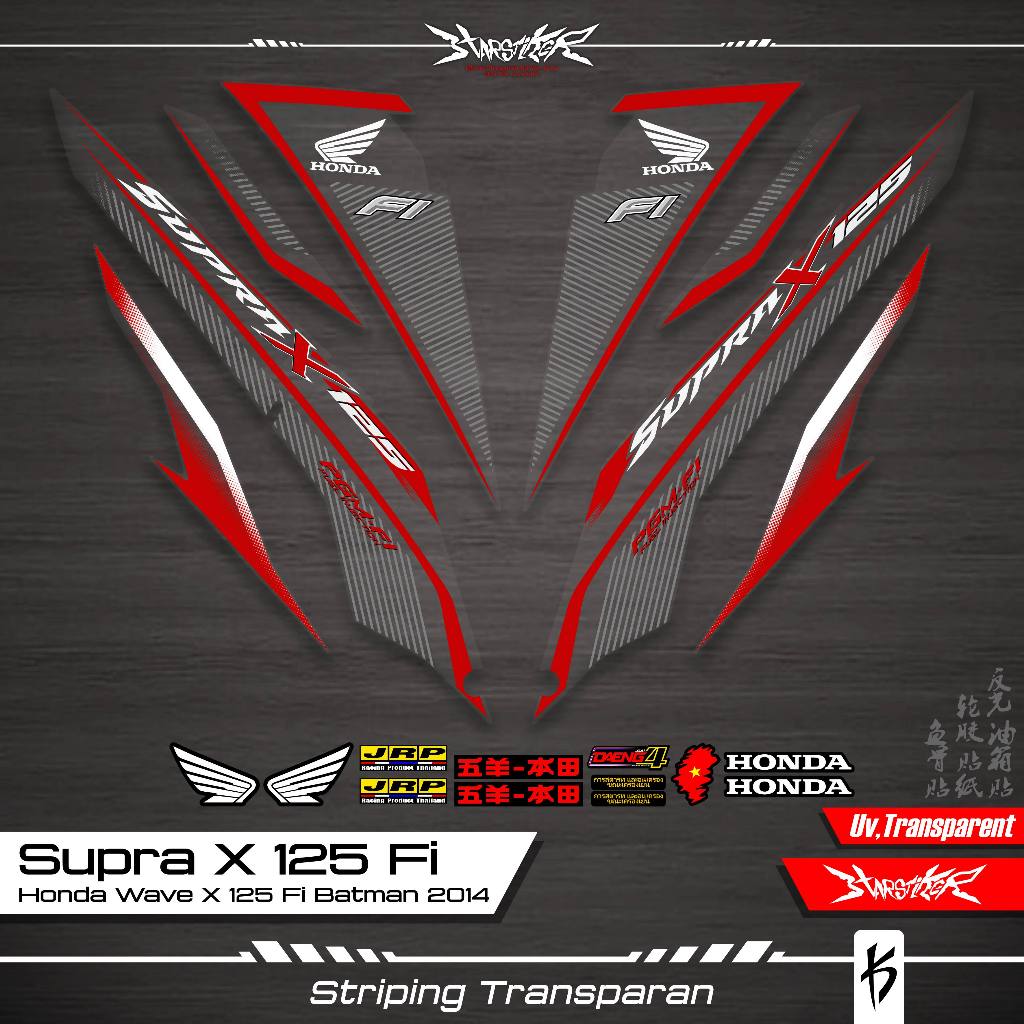 SUPRA X 125 FI NEW STRIPING TRANSPARAN K8 STIKER STICKER BENING WAVE 125 FI NEW SUPRA KYZ KPH X