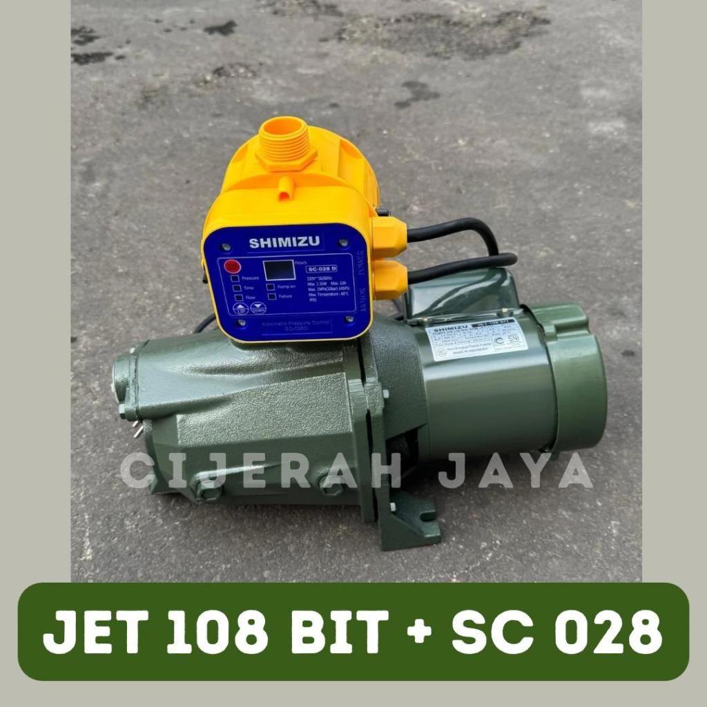 SHIMIZU POMPA AIR SEMI JET PUMP JET 108 BIT JET108BIT JET-108 BIT + APC AUTOMATIC PRESSURE CONTROL S